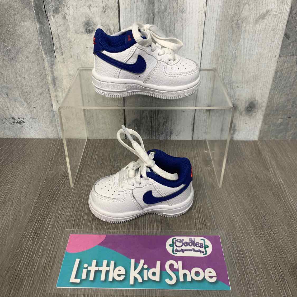 Size 2 White/Blue Sport Brand Sneakers