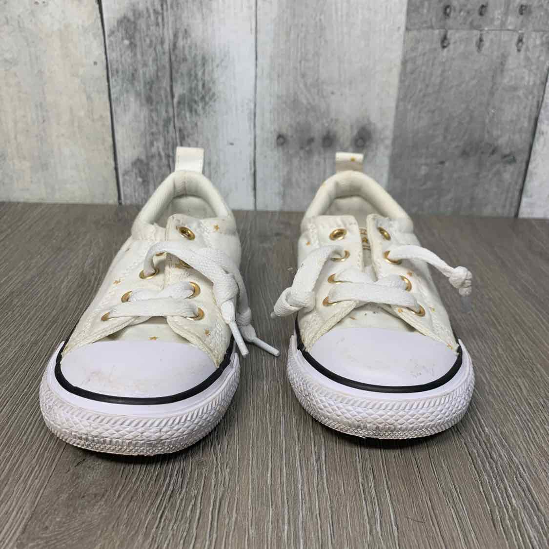 Size 8 White/Gold Converse Sneakers
