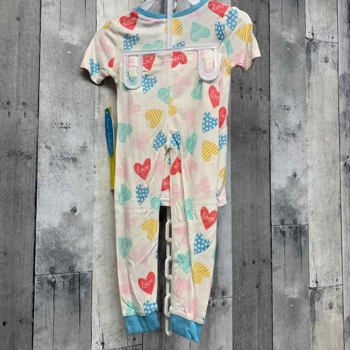 Size 2T White/Blue Bon Bebe 2pc PJs - OodlesCB