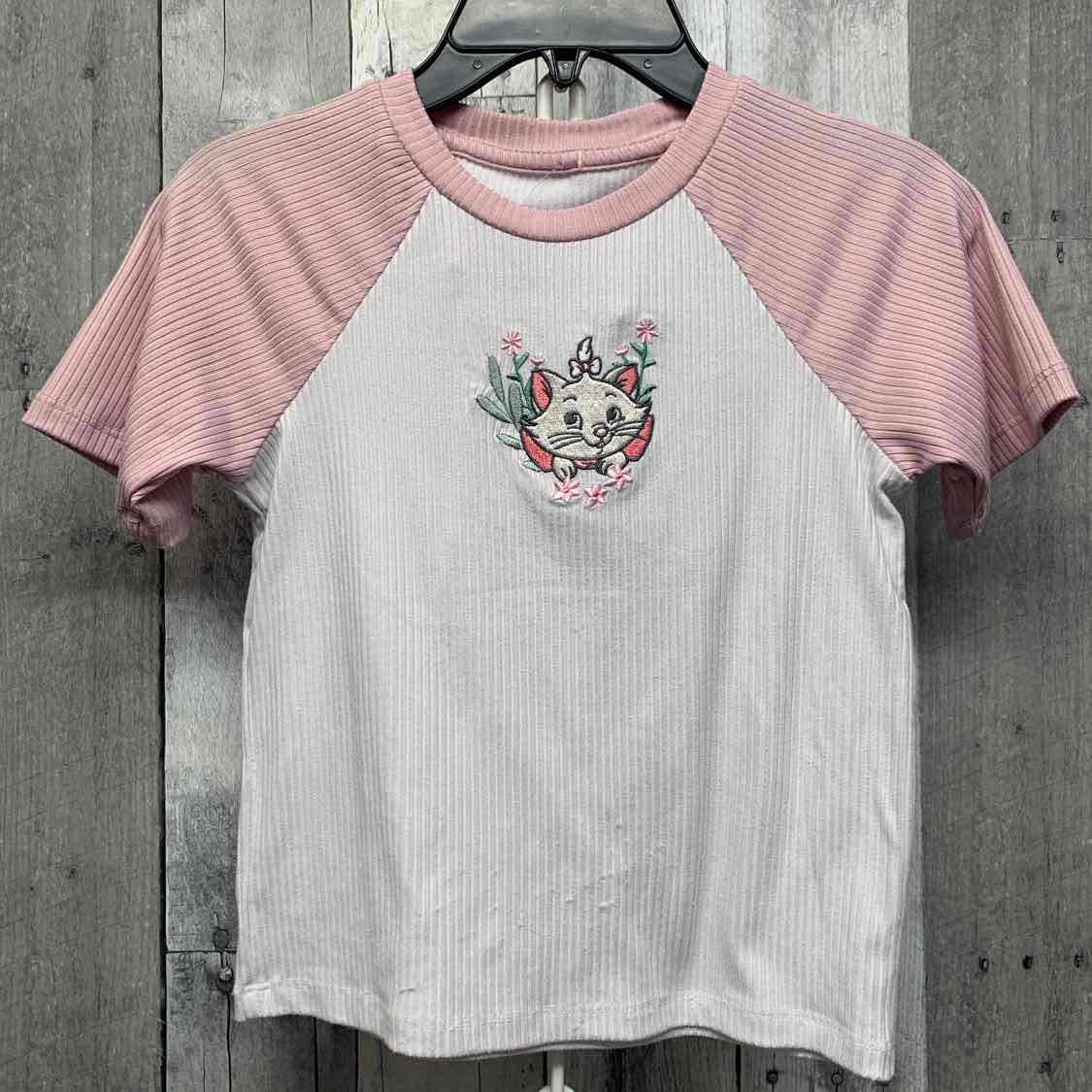 Size 6 White/Pink Disney T Shirt