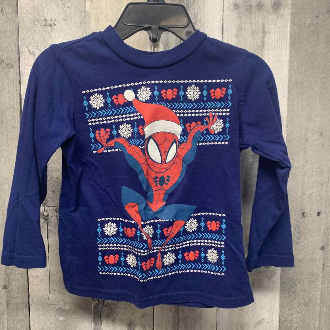 Size 2T Navy Graphic Marvel Long Sleeve Shirt