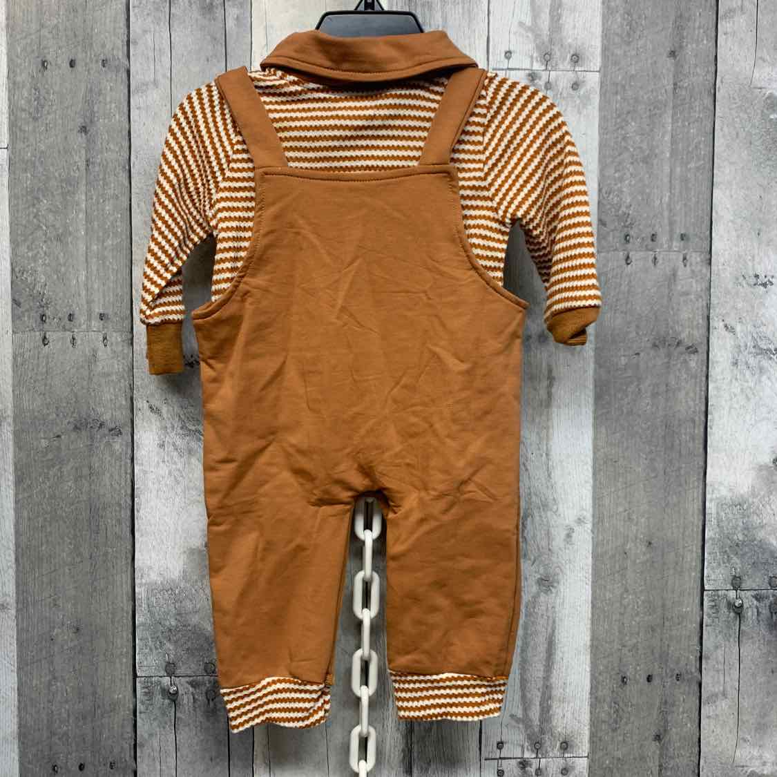 Size 0-3 Months Brown Striped Mid Brand Shirt/Pants