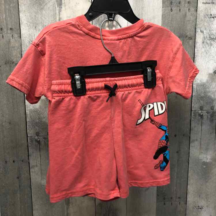 Size 3T Red Graphic Marvel Shirt/Shorts