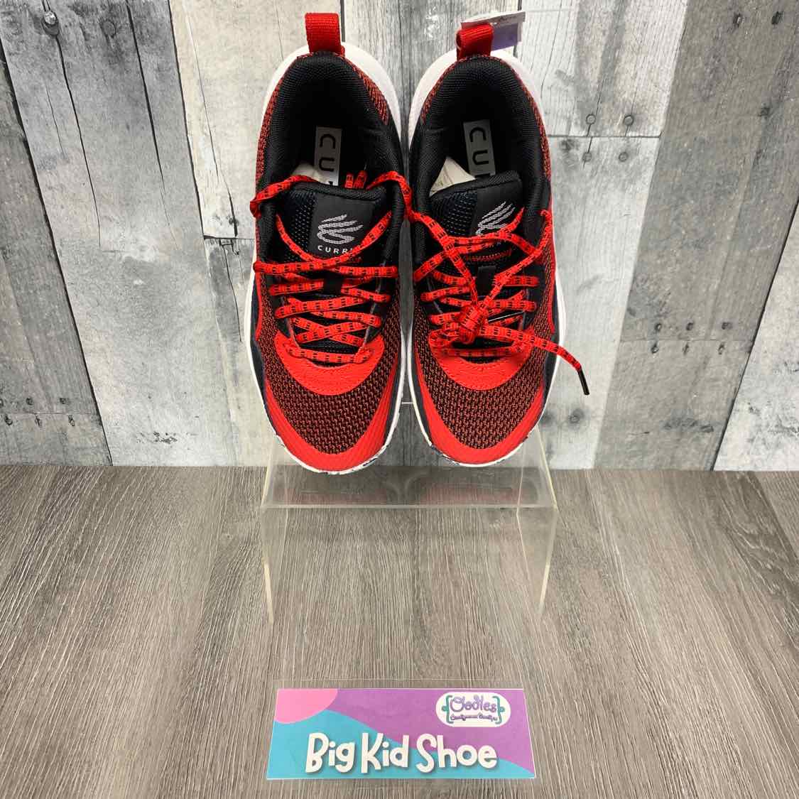 Size 4.5 Black/Red Sport Brand Sneakers