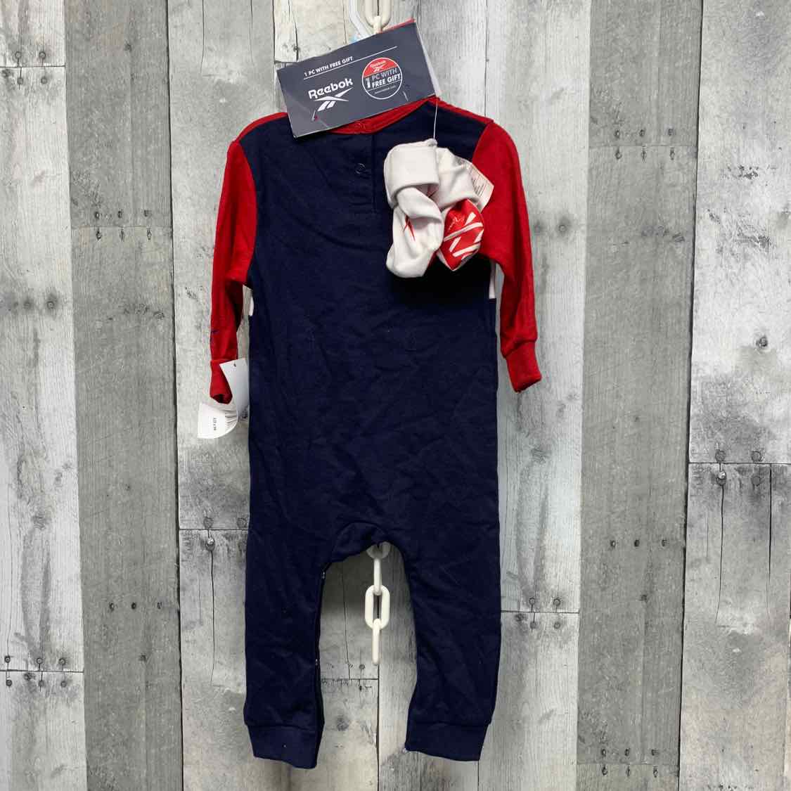 Size 12 Months Red/Navy Reebok Romper