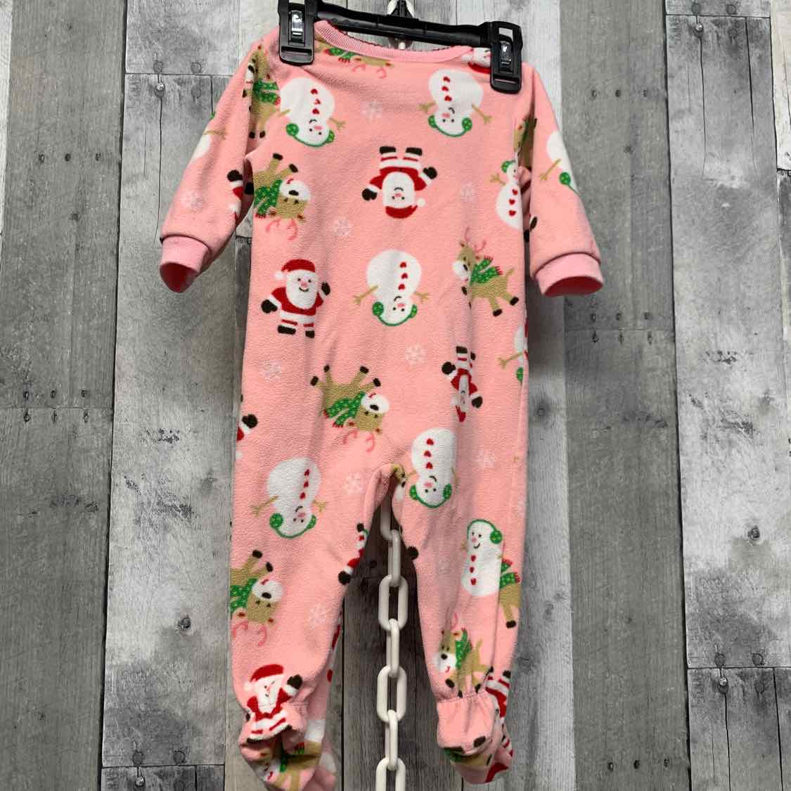 Size 6 Months Pink Print Carter's Footy PJs