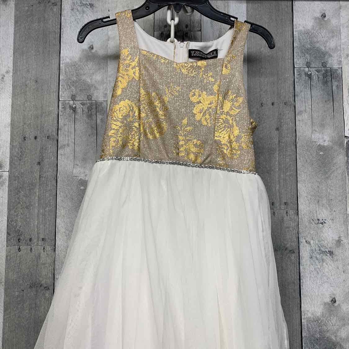 Size 10/12 White/Gold B Brand Dress - Party