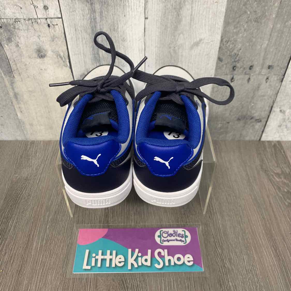 Size 13 White/Blue Puma Sneakers