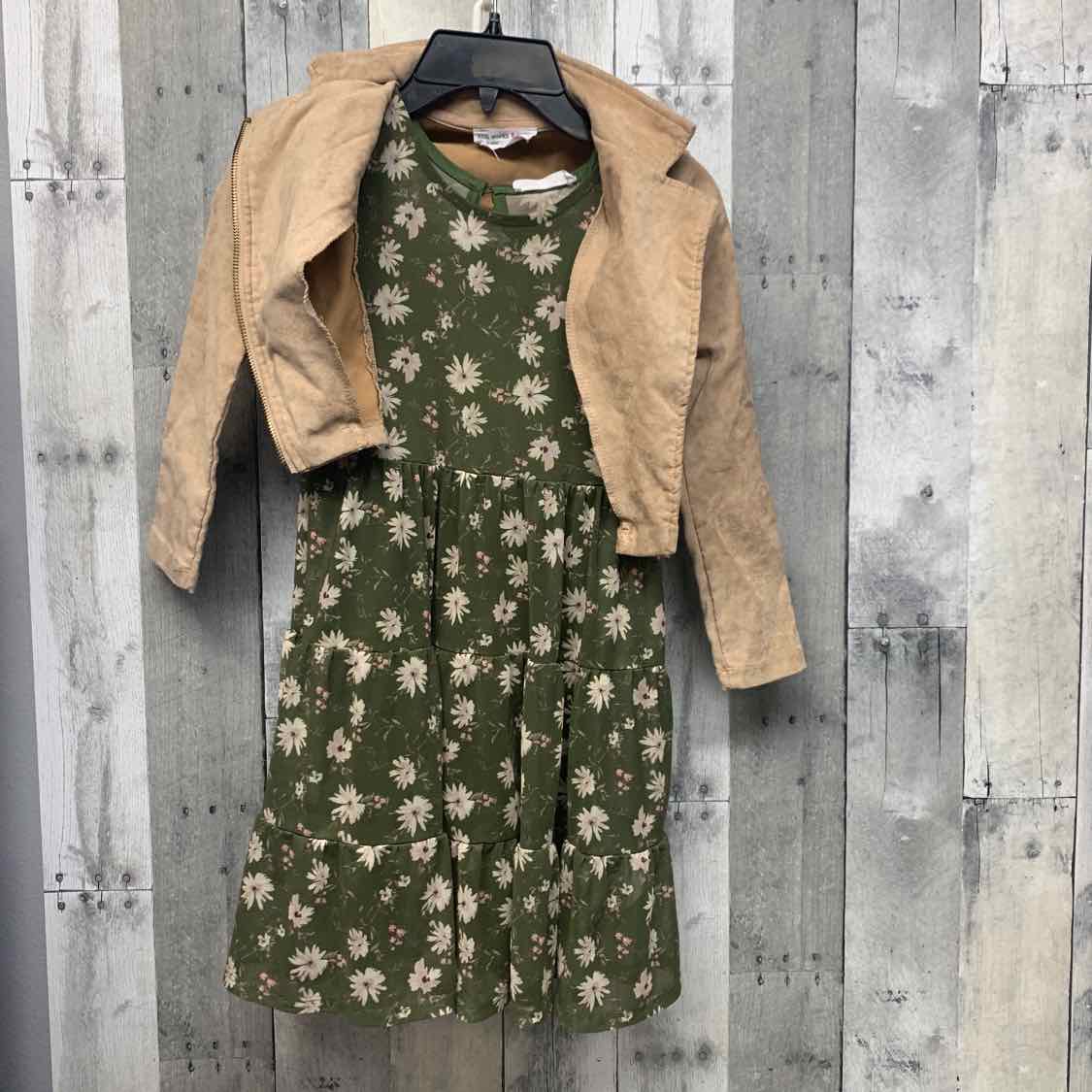 Size 6/6X Green/Tan Knit Works 2pc Dress