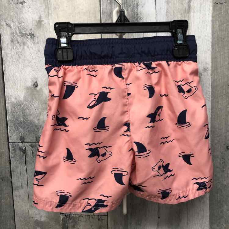 Size 2T Pink/Navy Cat & Jack Swim Trunks