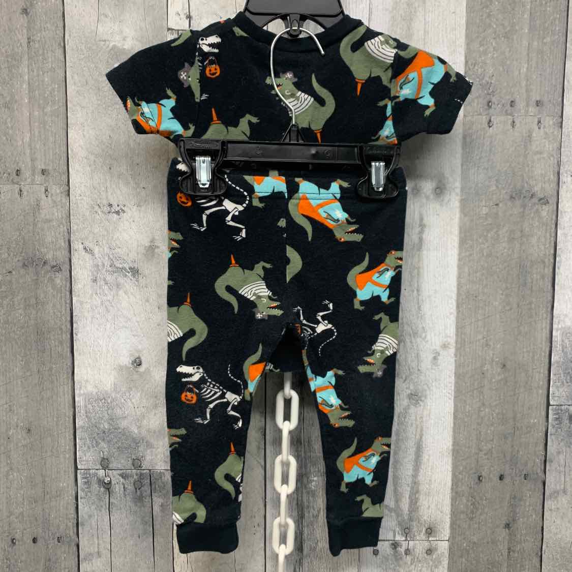 Size 12 Months Black Print Just One You 2pc PJs