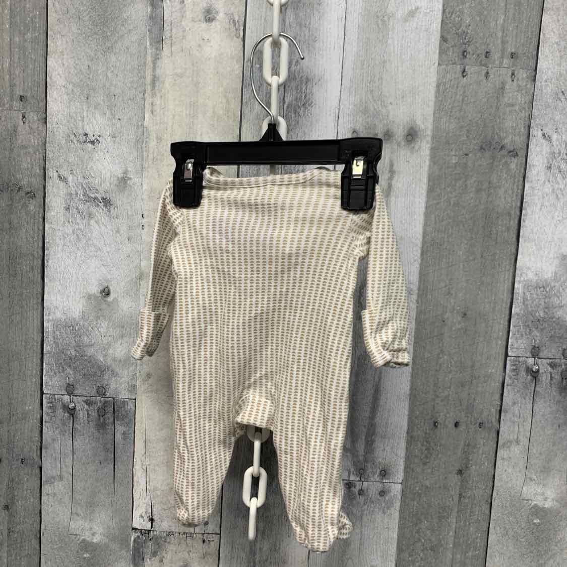 Size Preemie White/Tan Child of Mine Footy PJs