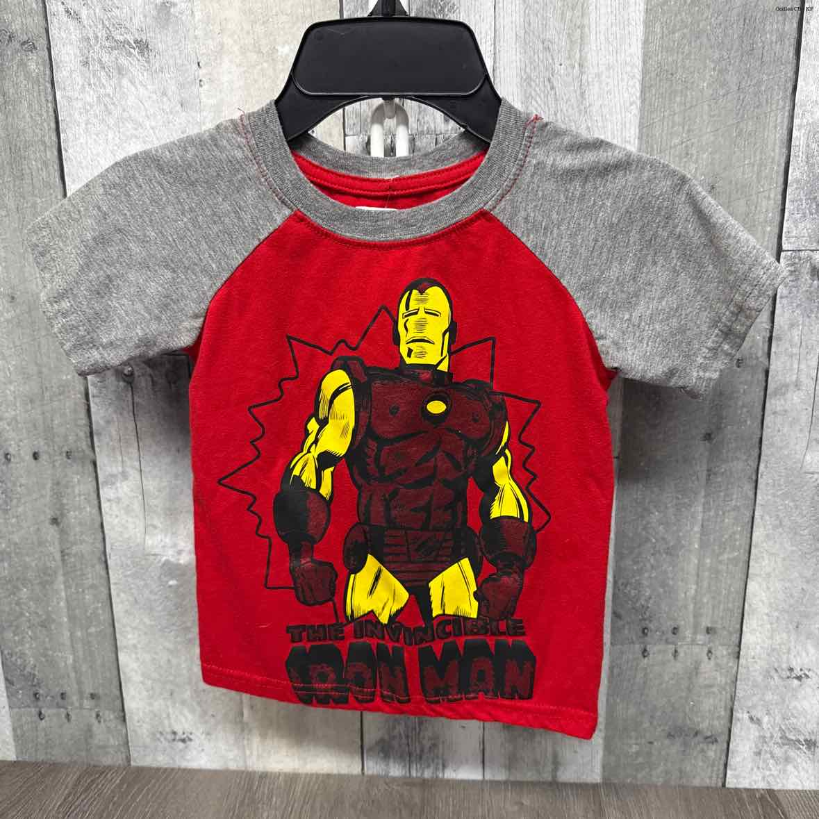 Size 4 Red/Gray Marvel T Shirt