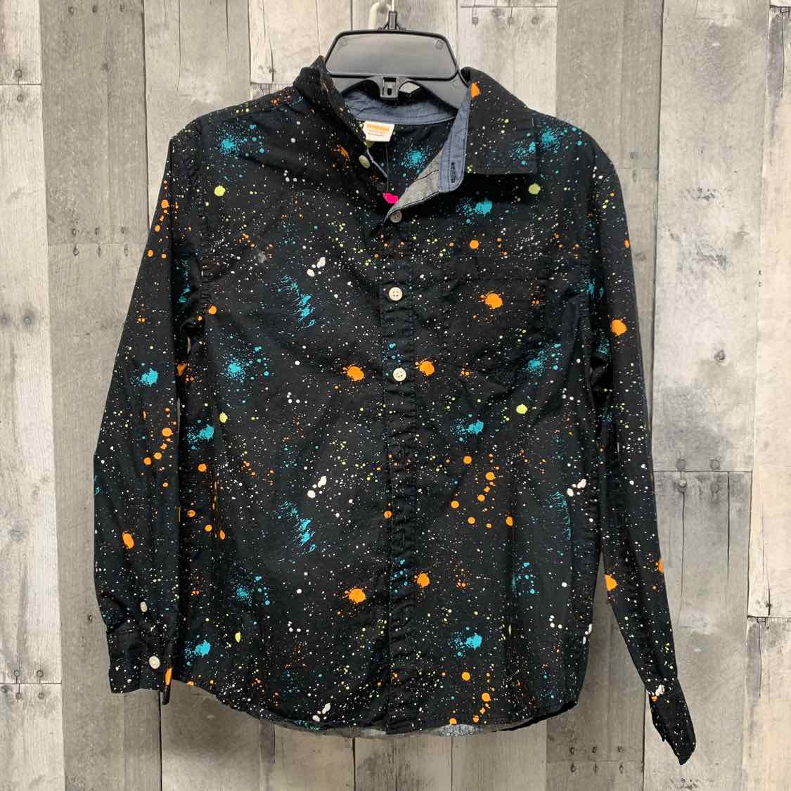 Size Large Black Graphic Gymboree LS Button Up