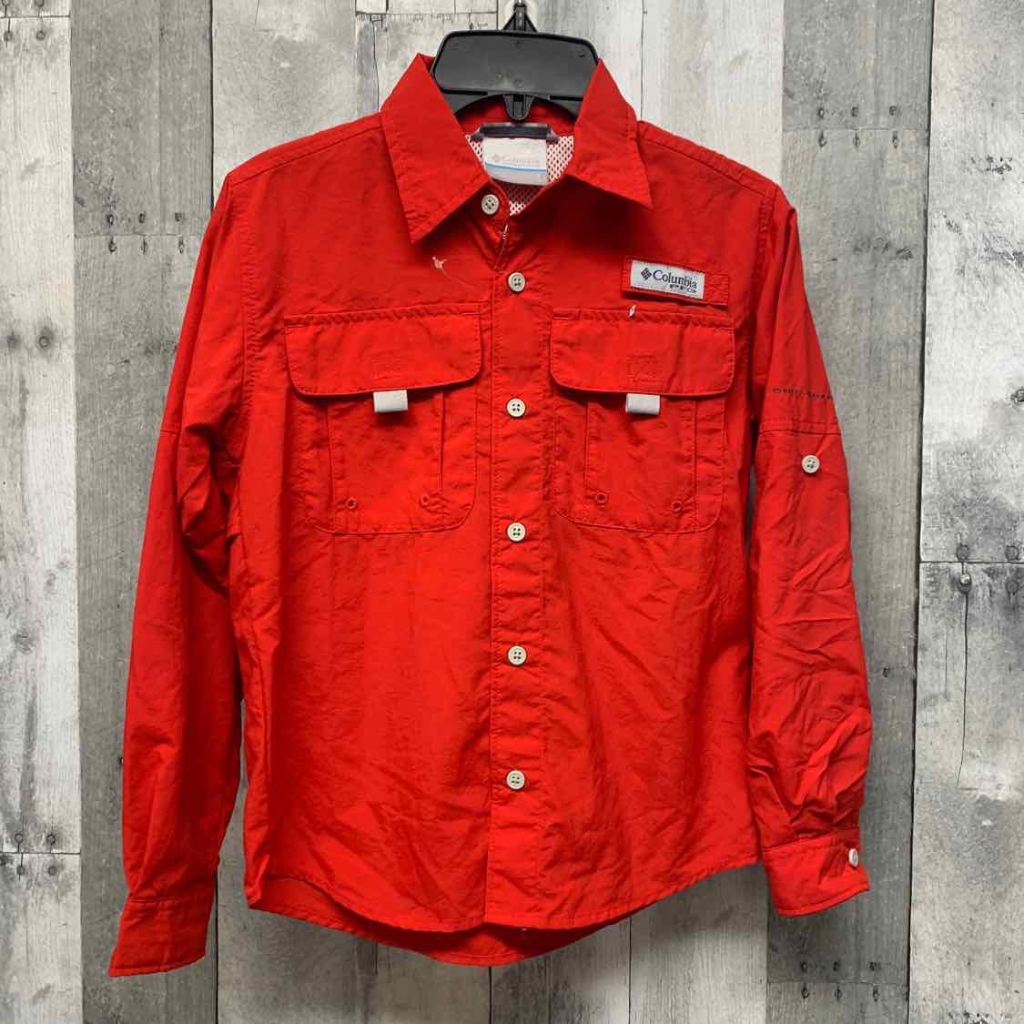 Size 8 Red Columbia Sportswear LS Button Up