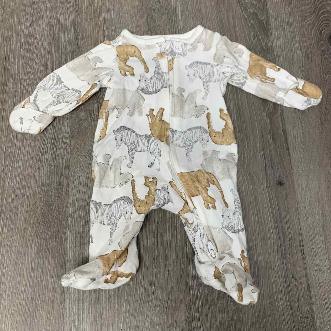 Size Preemie White Print Child of Mine Footy PJs
