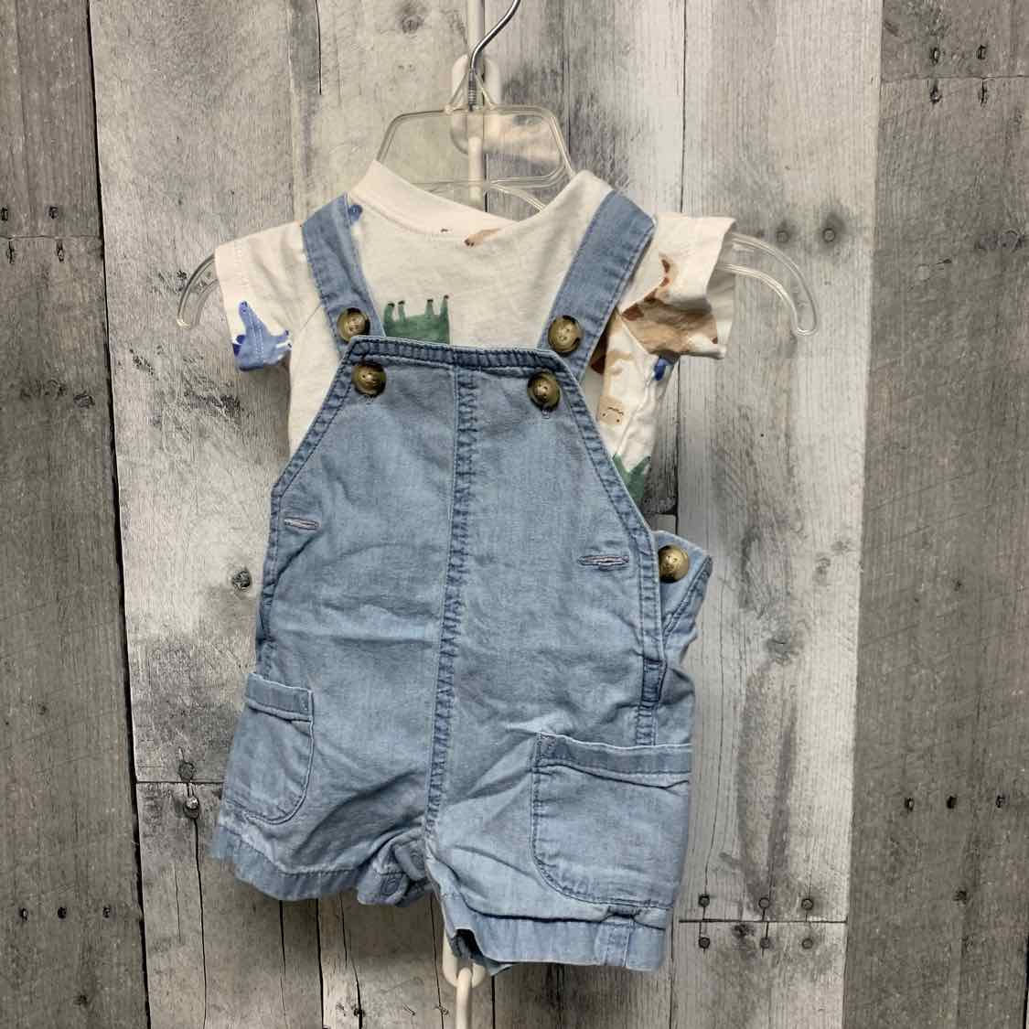 Size Newborn Denim/Green Carter's Shirt/Shorts