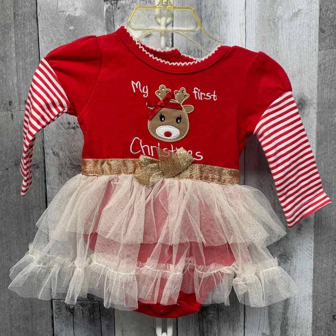 Size 6-9 Months Red/White Little Lass Romper