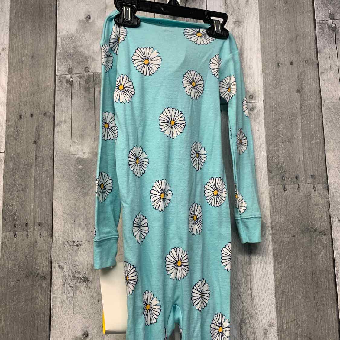 Size 3T Blue Floral Print Child of Mine Footy PJs