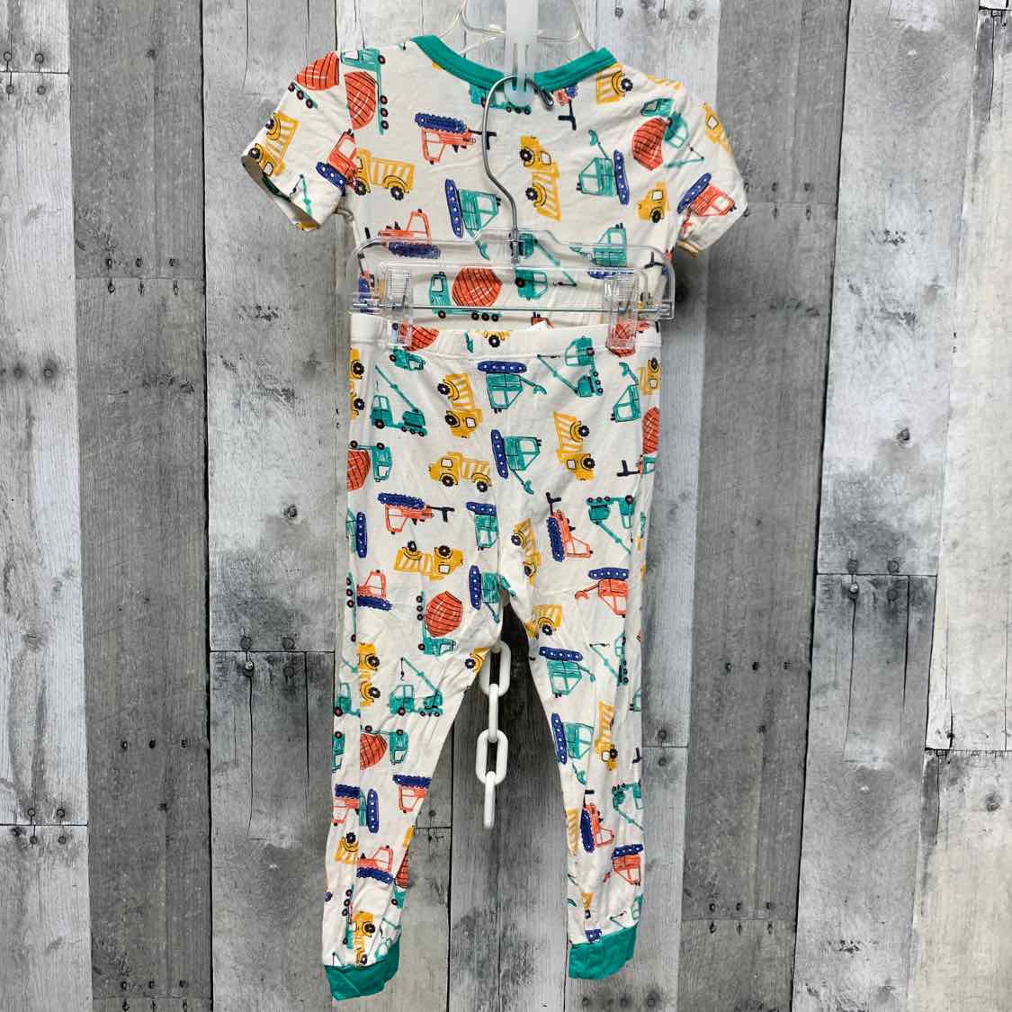 Size 2T White Print Little Me Footy PJs