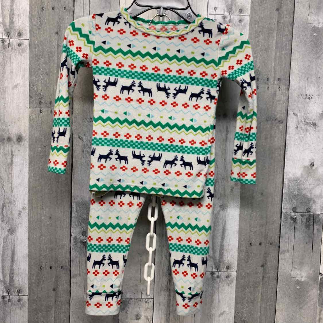 Size 3T White Print Cat & Jack 2pc PJs