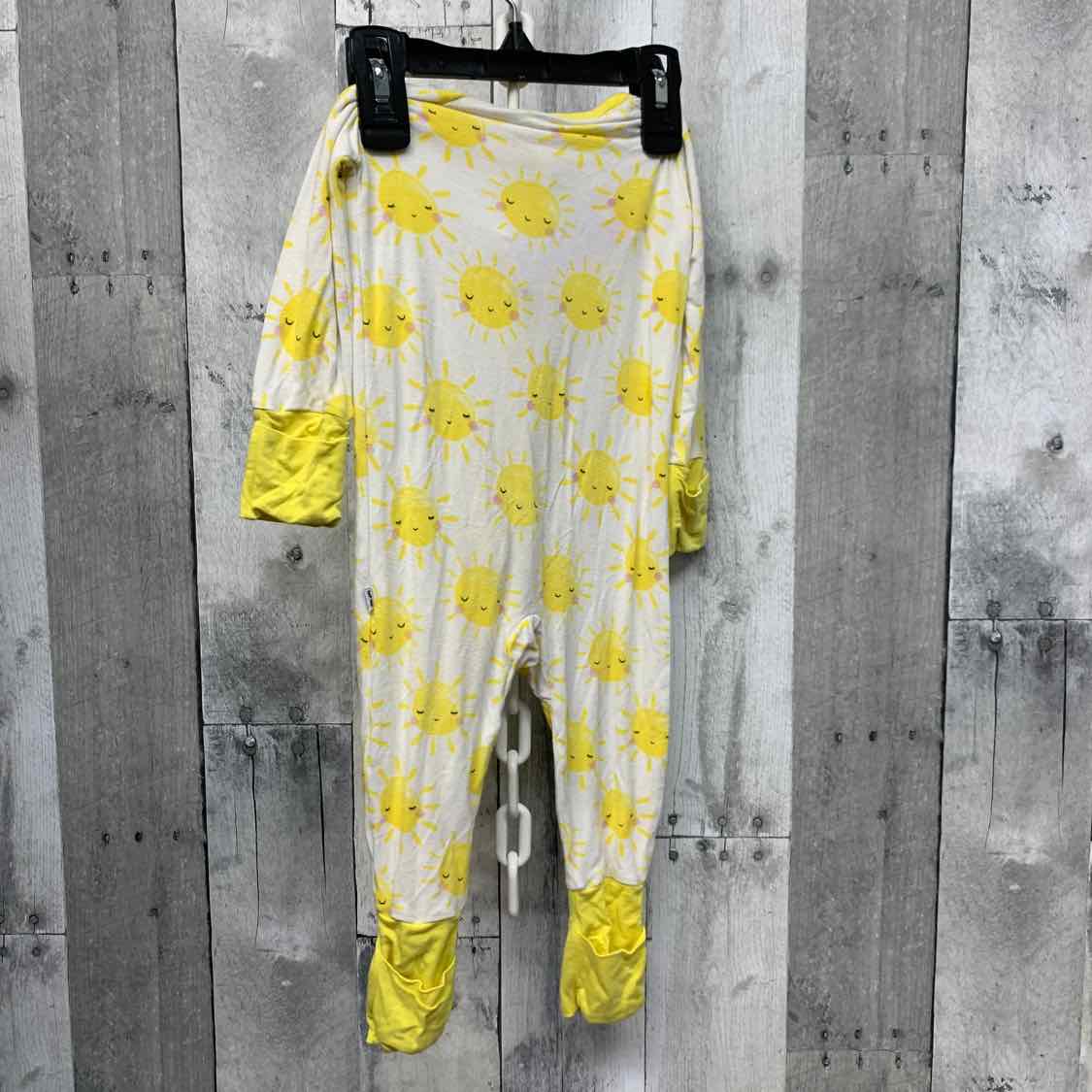 Size 3-6 Months White/Yellow Little Sleepies Footy PJs