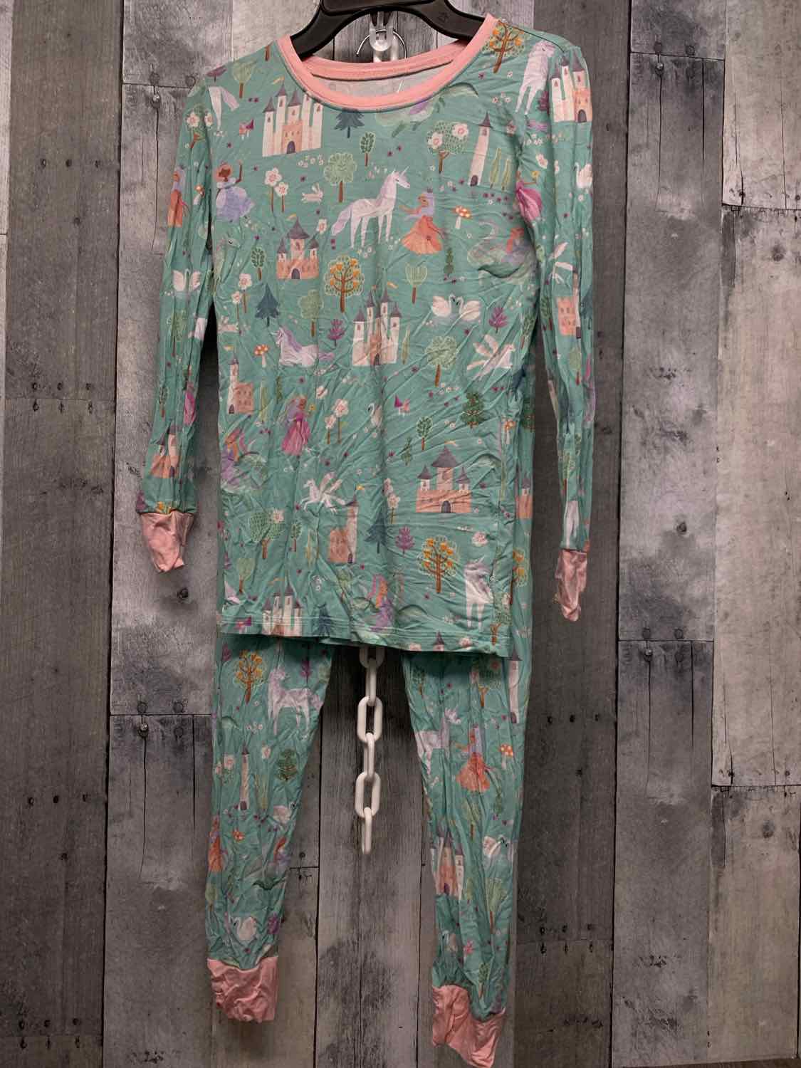 Size 9/10 Green/Pink Little Sleepies 2pc PJs