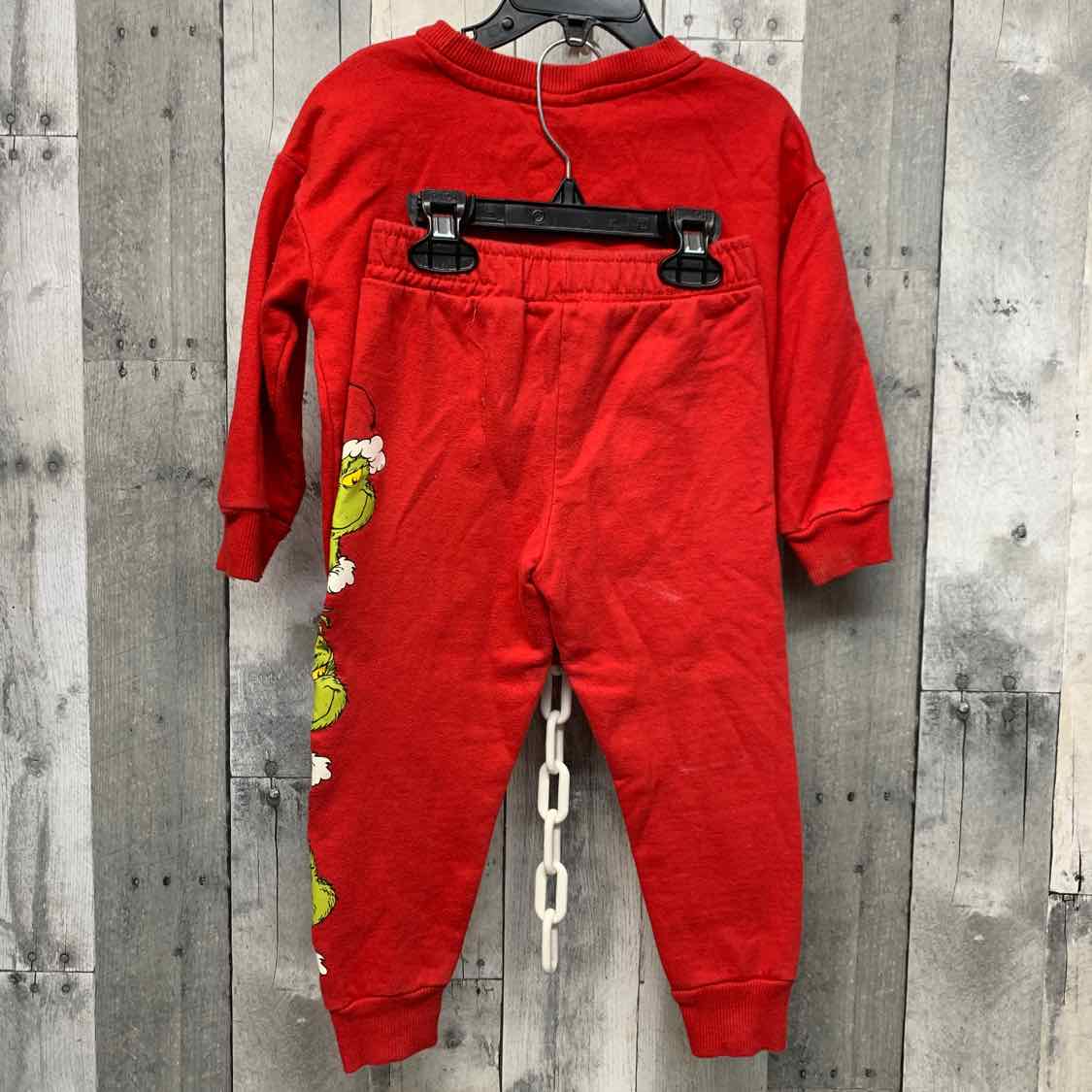 Size 3T Red Print Dr Seuss Sweats - 2pc