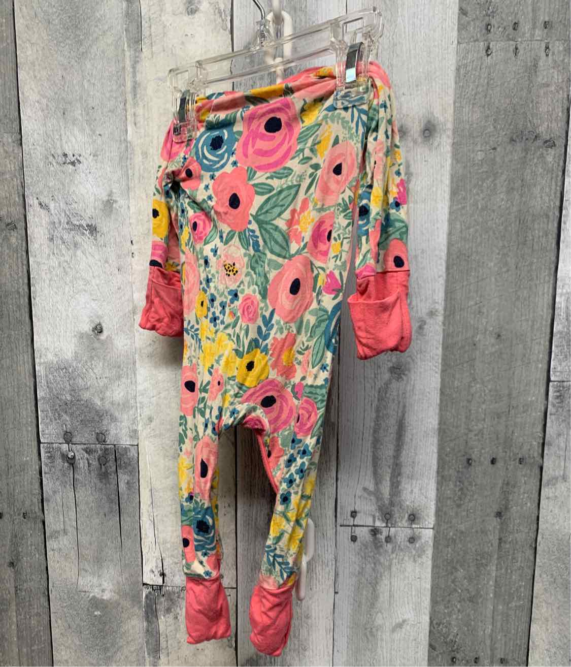 Size Newborn Pink Floral Print Little Sleepies Footy PJs