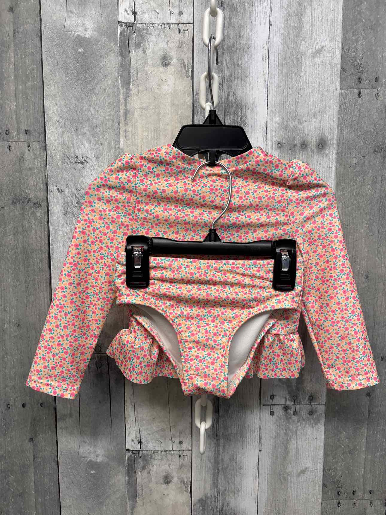 Size 18 Months Orange/Pink Cat & Jack Swim Suit - 2pc+