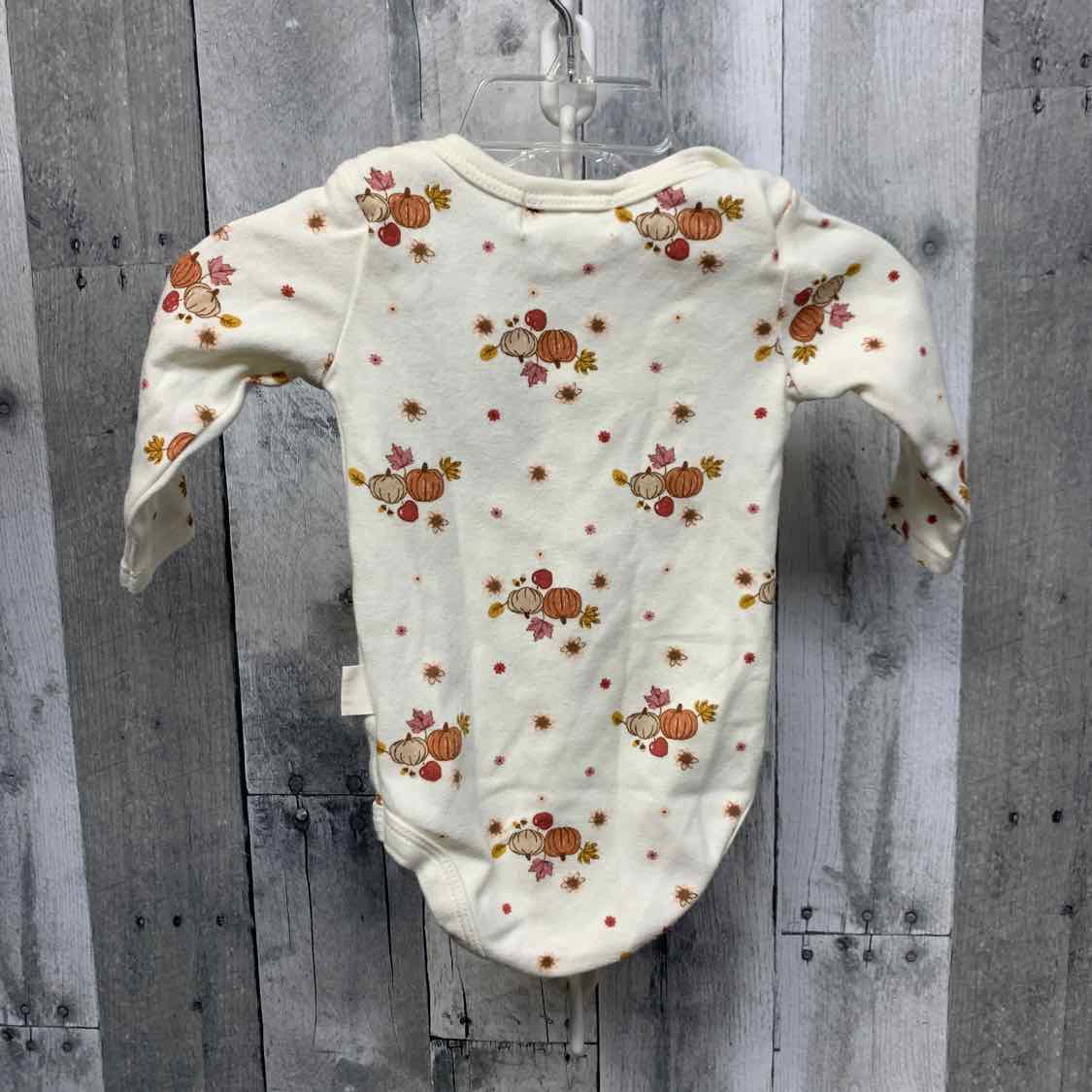 Size 3-6 Months White/Orange B Brand Bodysuit