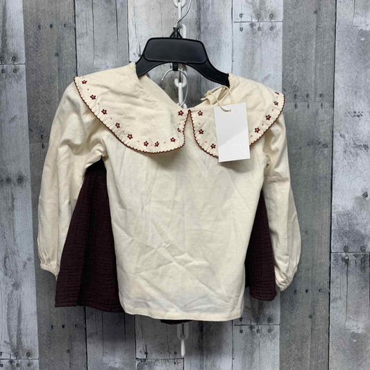 Size 5 Ivory/Purple Zara Shirt/Skirt