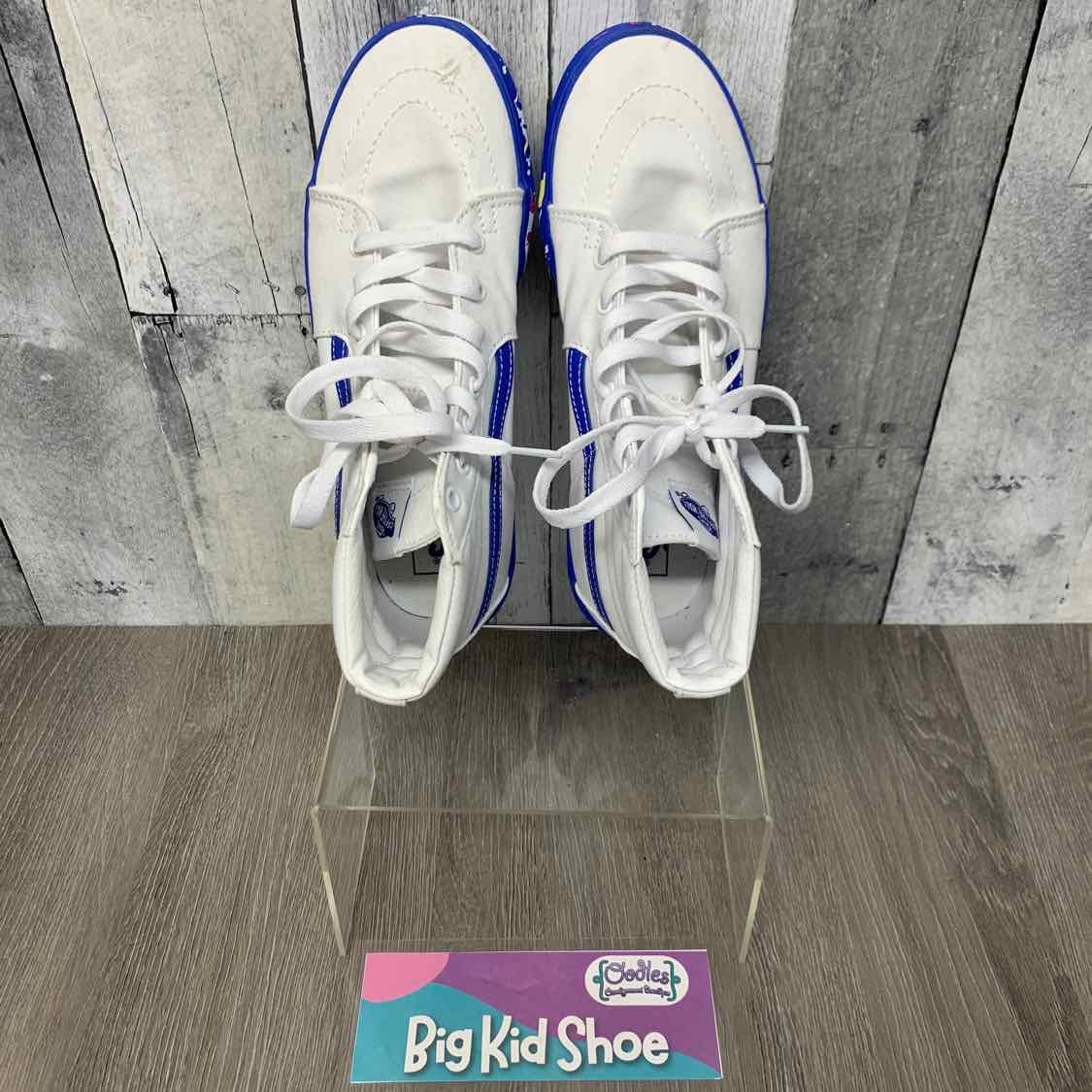 Size 6 White/Blue Vans Sneakers
