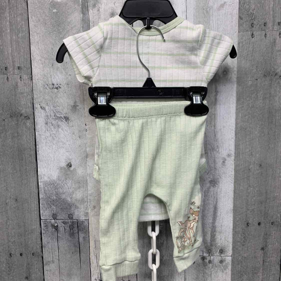 Size 0-3 Months Green/White Disney Shirt/Leggings