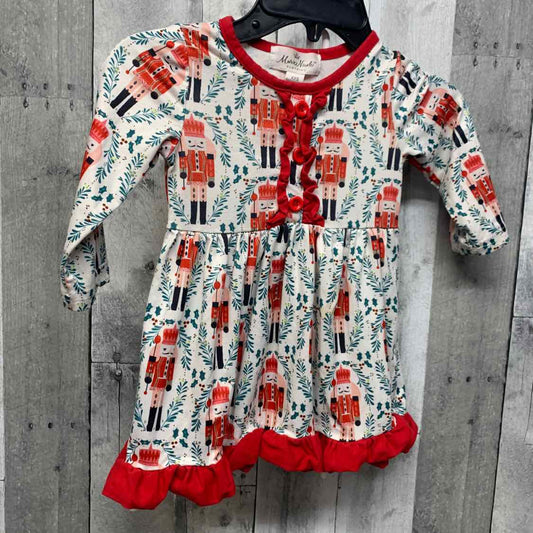 Size XXSmall White/Red B Brand LS Dress