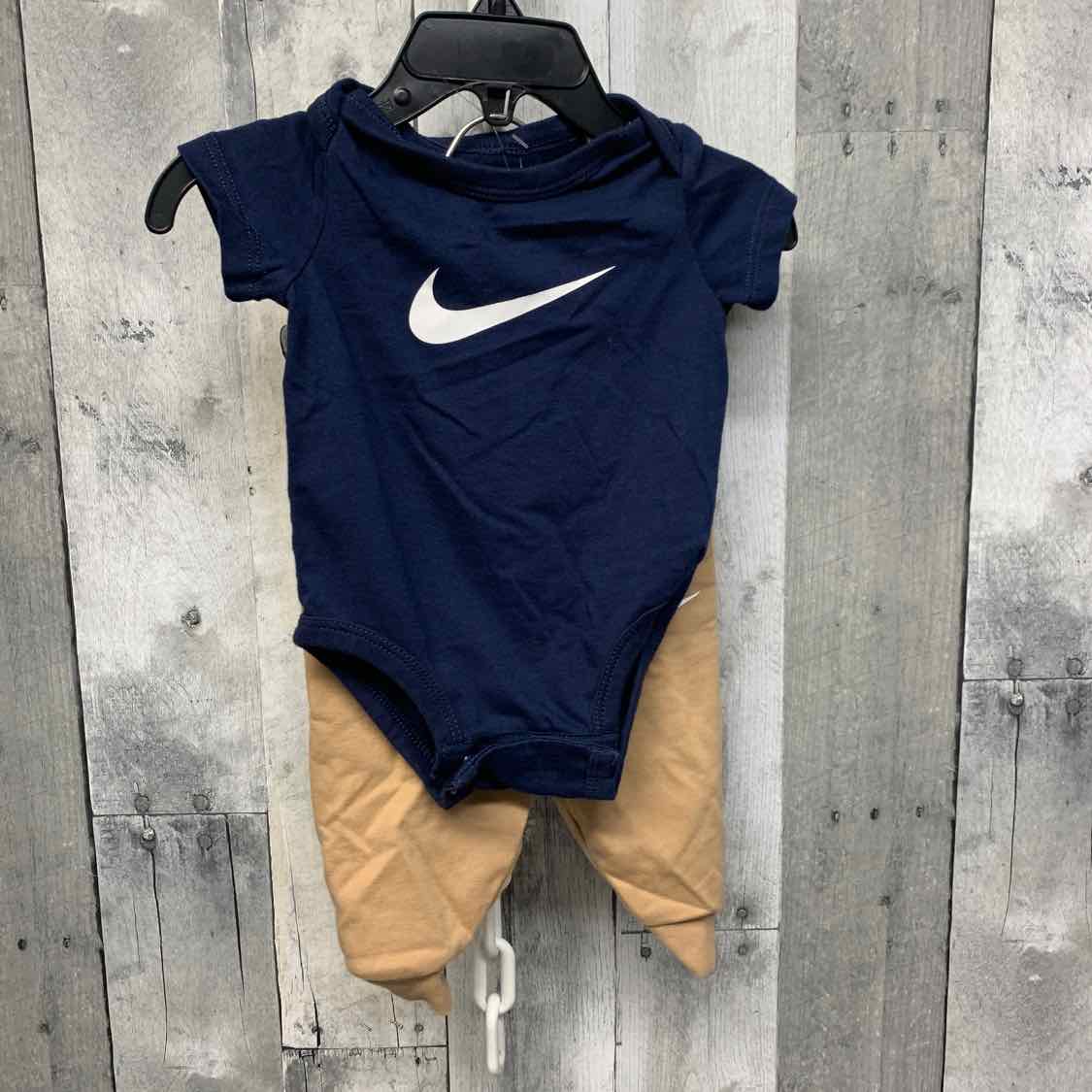 Size 3 Months Navy/Tan Sport Brand Shirt/Pants