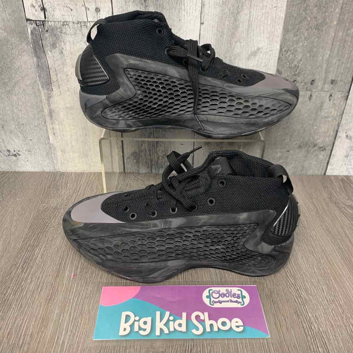Size 3.5 Black/Gray Sport Brand Sneakers