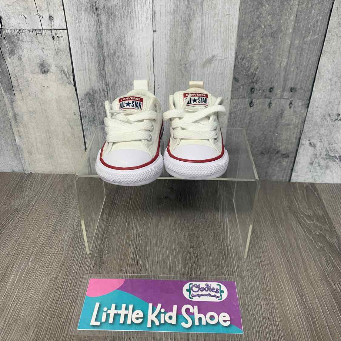 Size 2 White/Red Converse Sneakers
