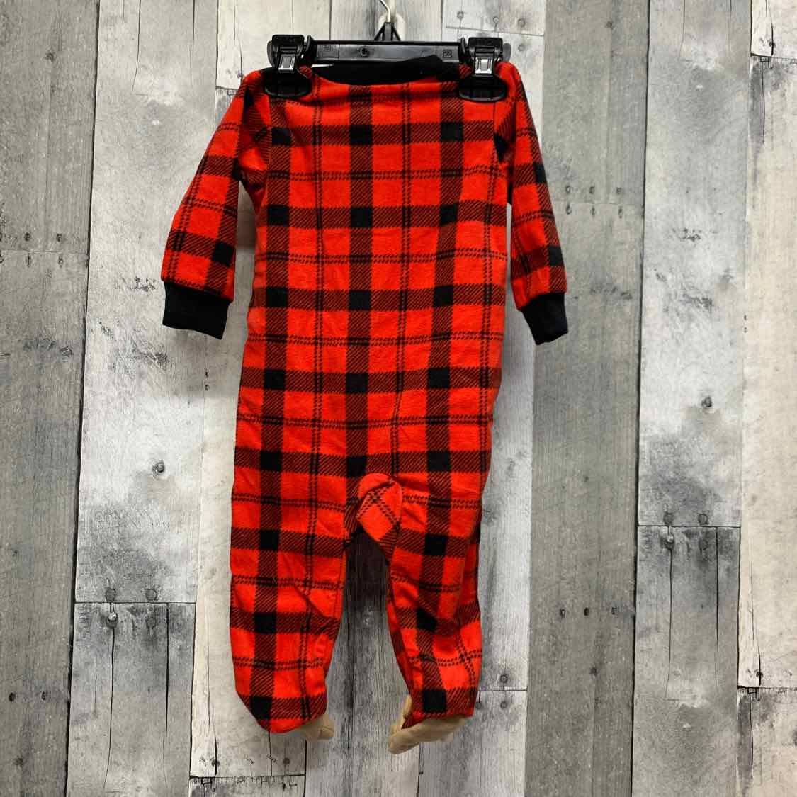 Size 6 Months Red Plaid Carter's Footy PJs