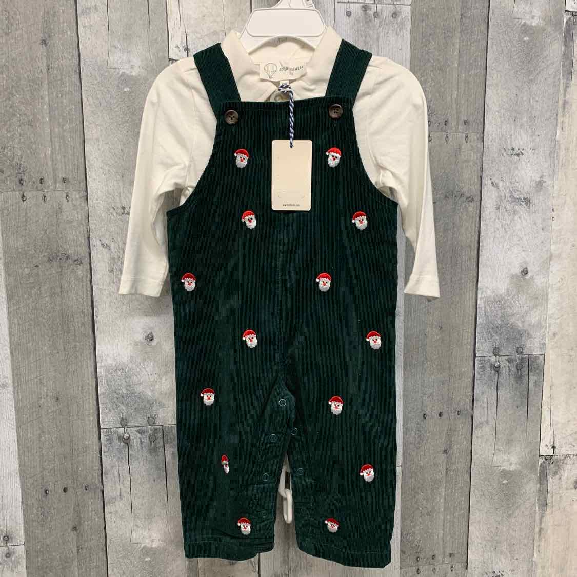 Size 12 Months White/Green B Brand Shirt/Pants