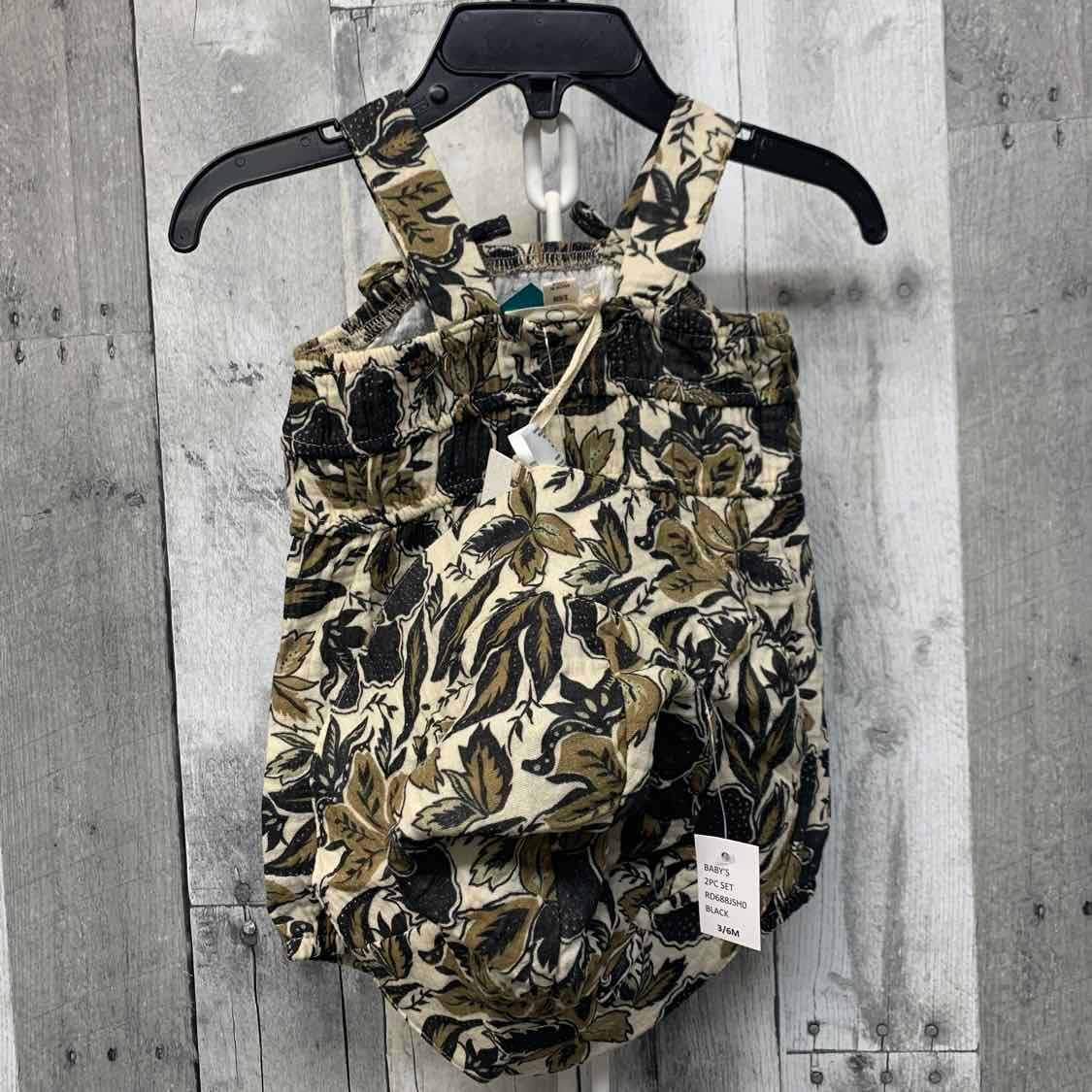 Size 3-6 Months Tan/Black Jessica Simpson Romper - OodlesCB