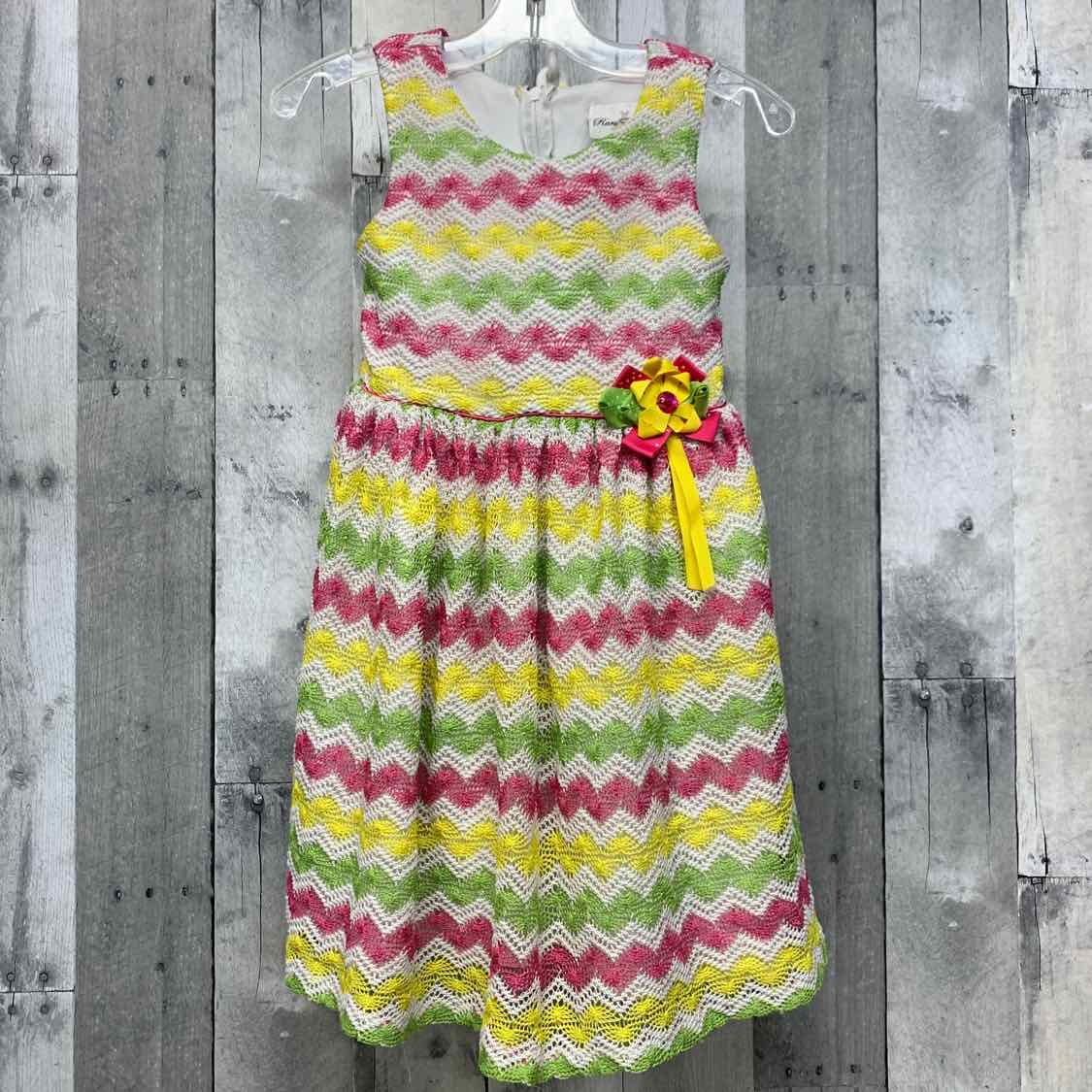 Size 5 Yellow/Pink Rare Editions Dress