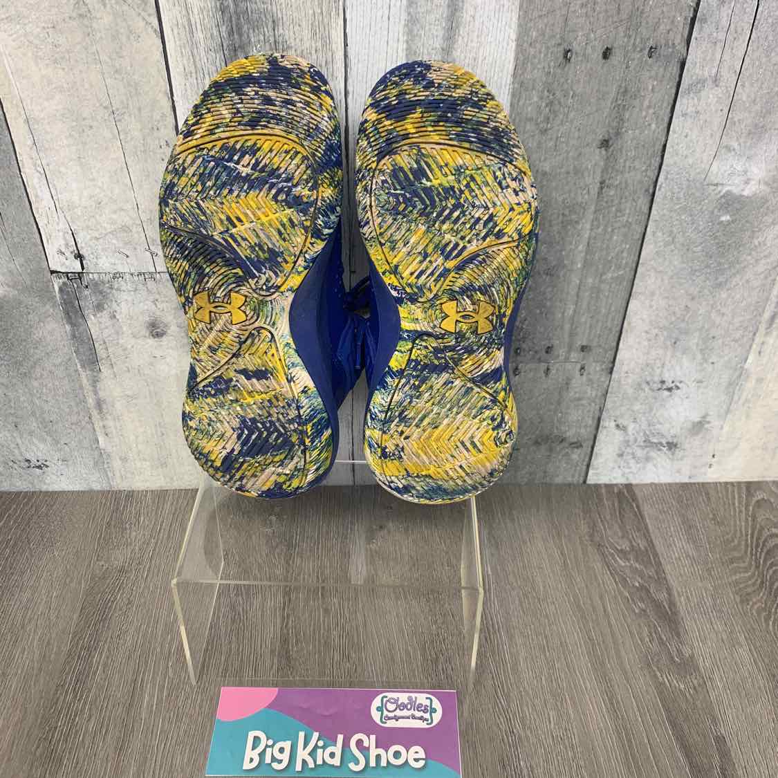 Size 6 Blue/Yellow Sport Brand Sneakers
