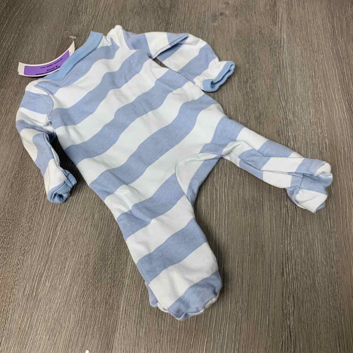 Size Preemie Blue Striped Carter's Footy PJs