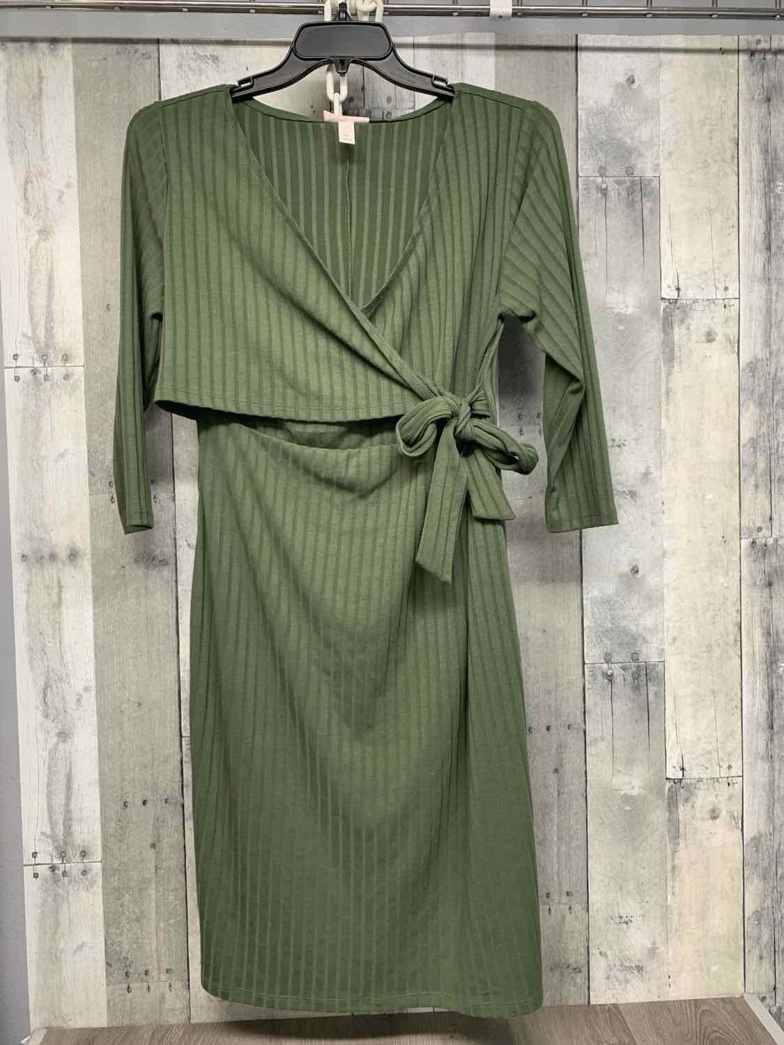 Size M Green Isabel Maternity Dress - Long Sleeve