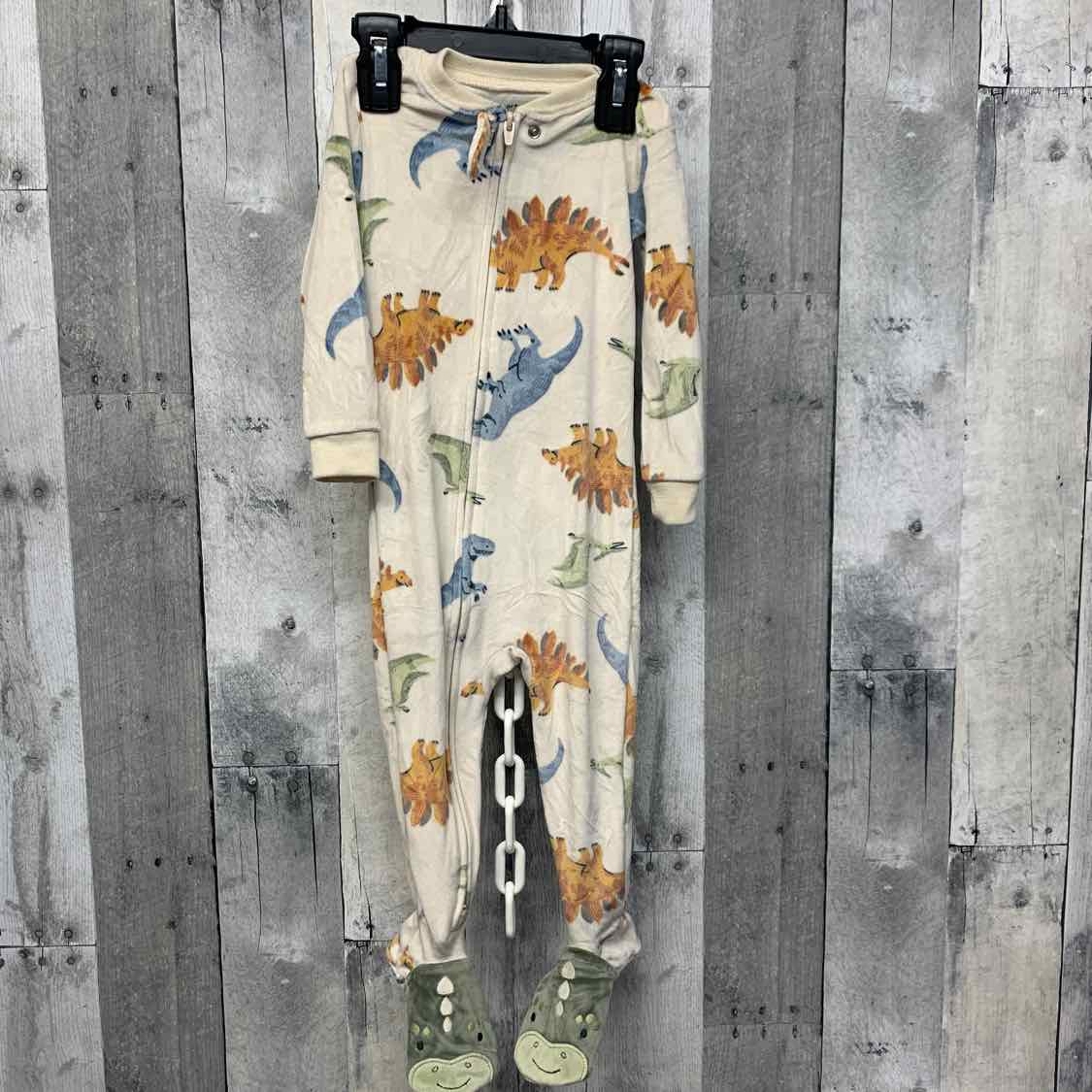 Size 18 Months Ivory Print Carter's Footy PJs