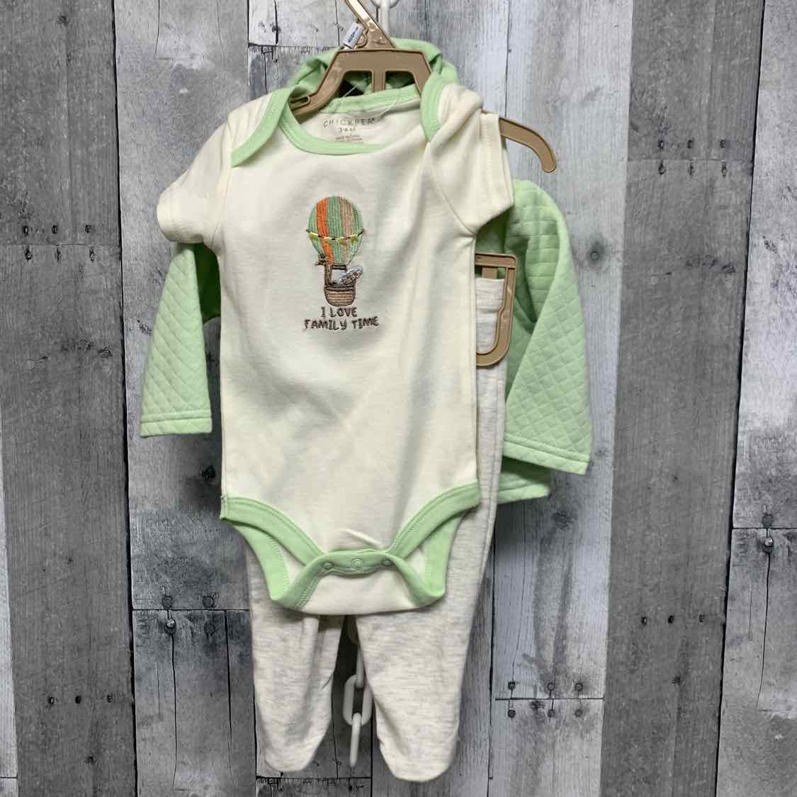Size 3-6 Months Green/Gray Chick Pea Shirt/Pants