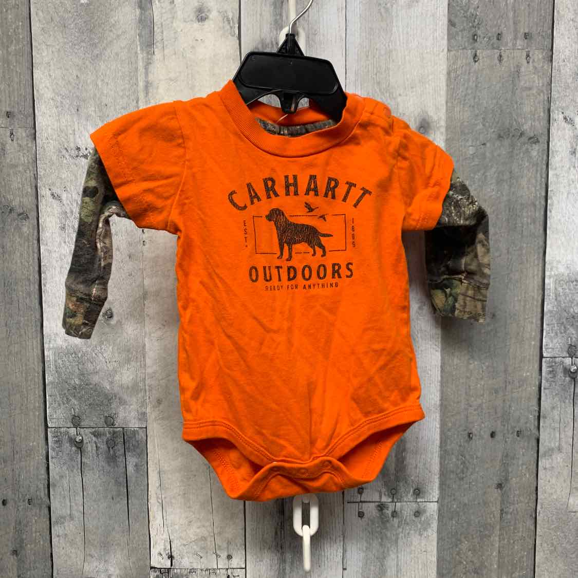 Size 6 Months Orange/Green Carhartt Bodysuit
