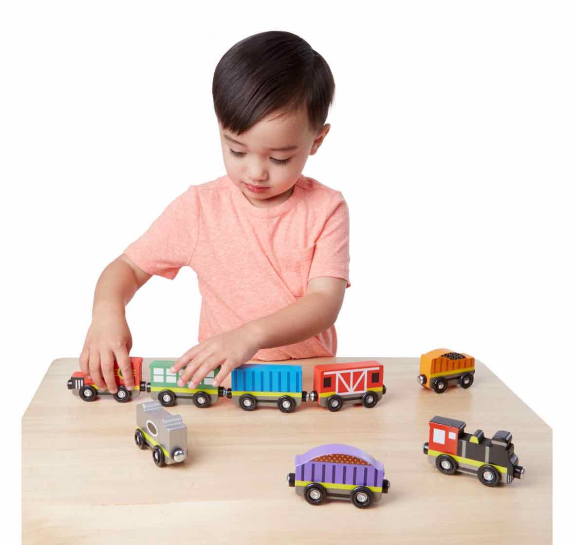 Melissa & Doug Wooden Train Cars