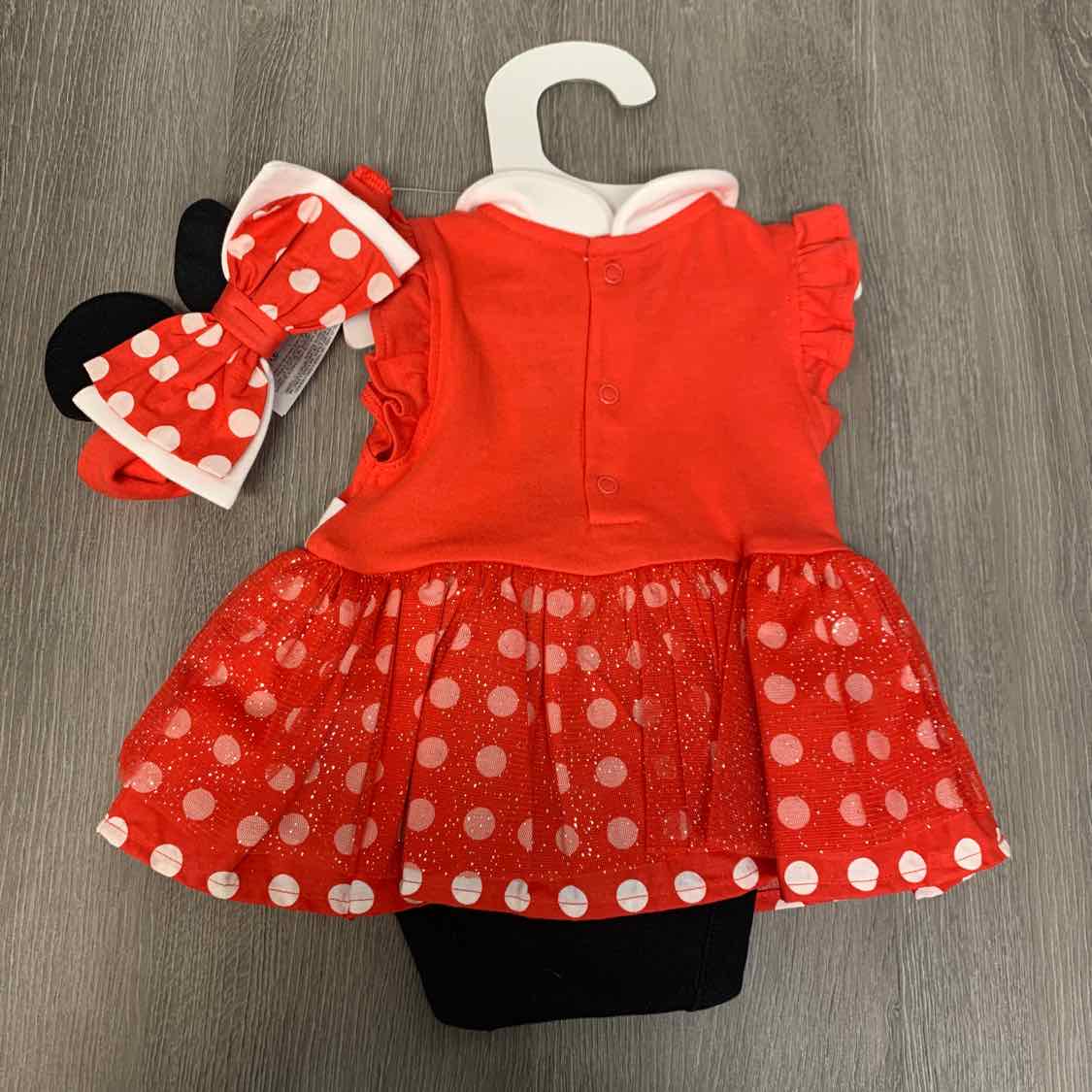 Size 0-3 Months Red/Black Disney Romper - OodlesCB
